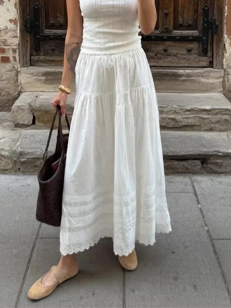 SOERA Blair High - Waist Lace Maxi Skirt - Skirt -  White
