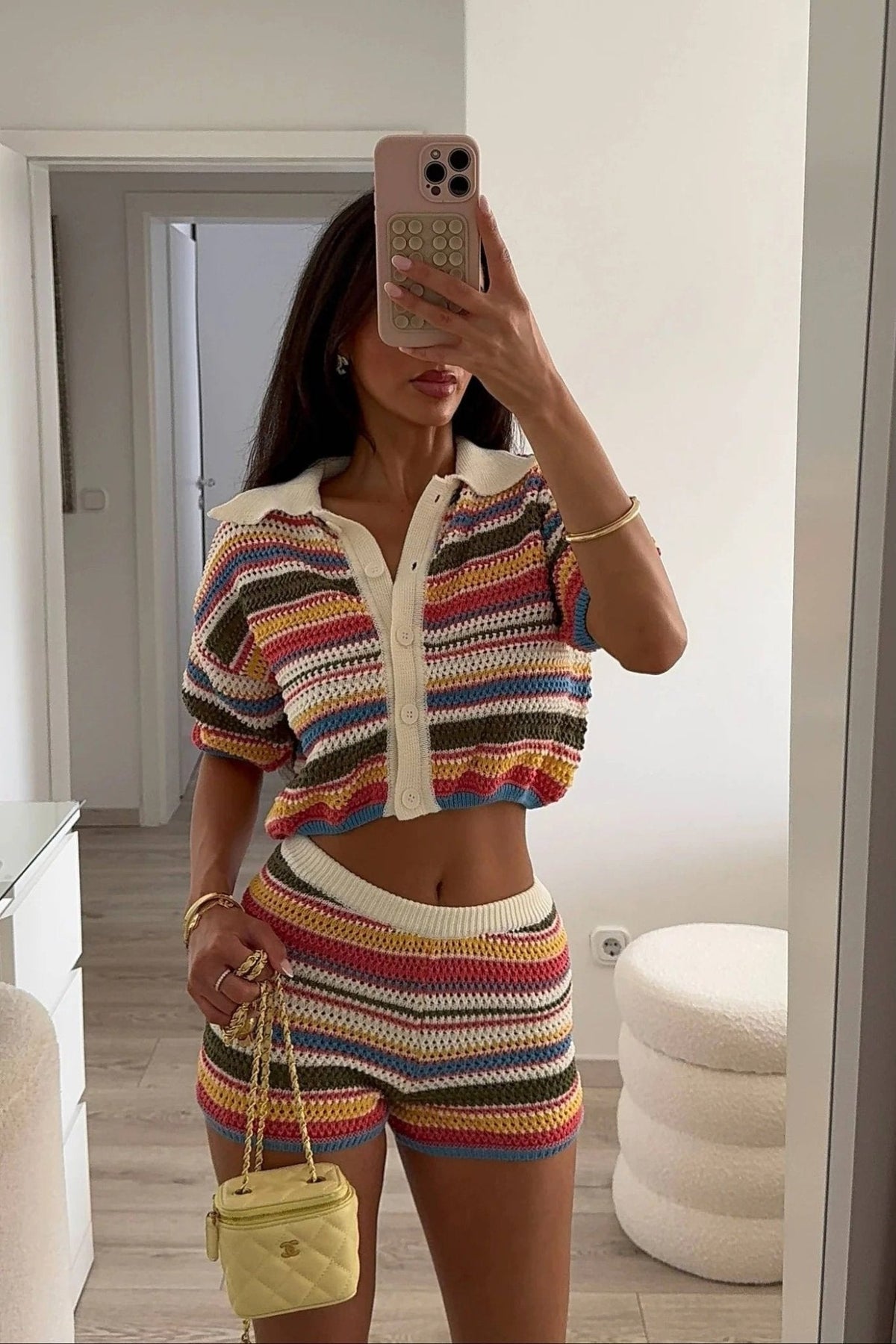 Jasmin. ensemble court pull crochet + shorts