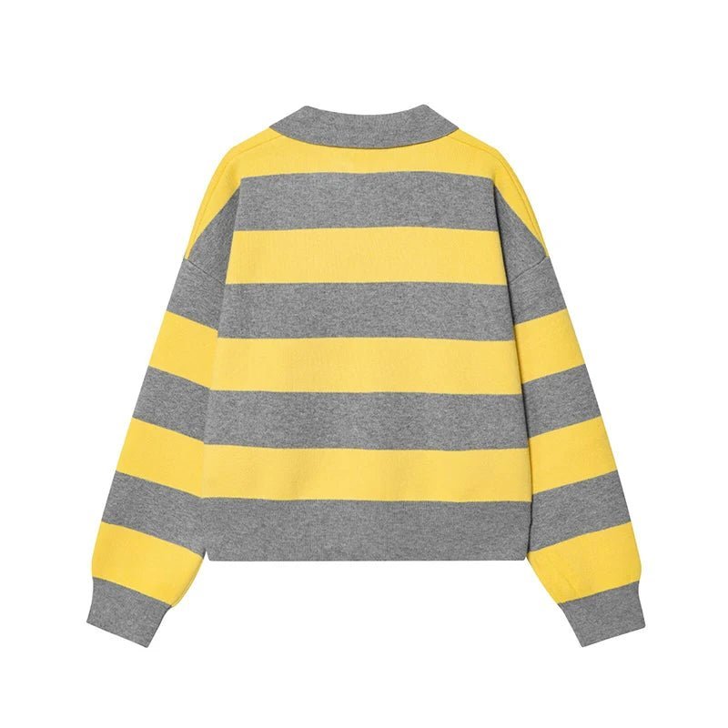 SOERA Elena Striped Polo Neck Sweater - Sweaters & Cardigans -  Yellow S