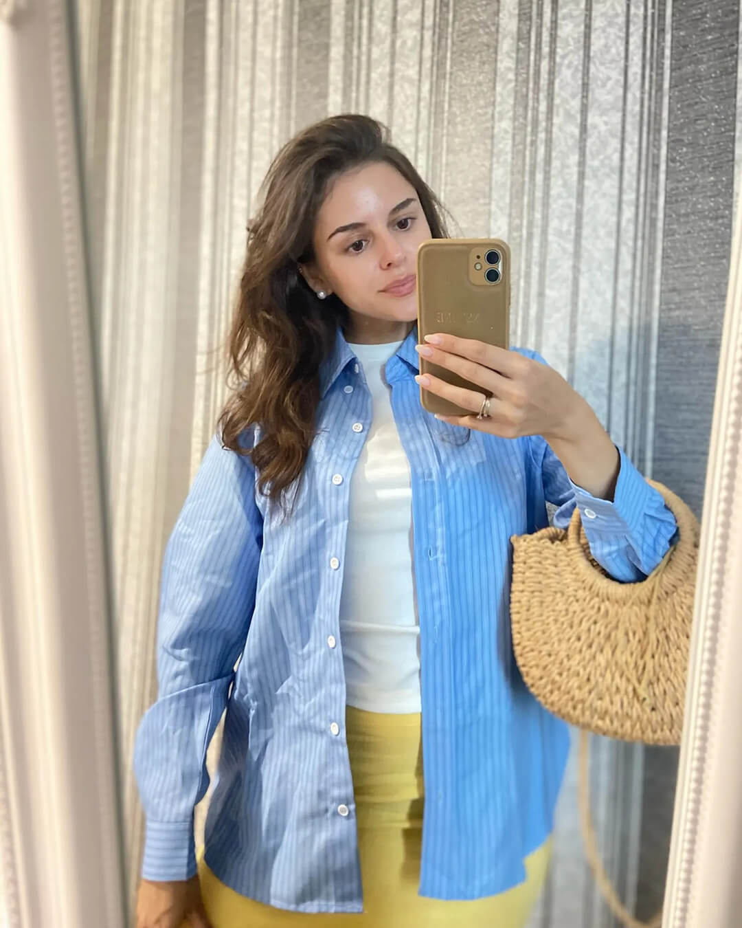 SOERA Gaile Bat Sleeve Striped Shirts - Tops - iy1774532669745699061 Light Yellow XS