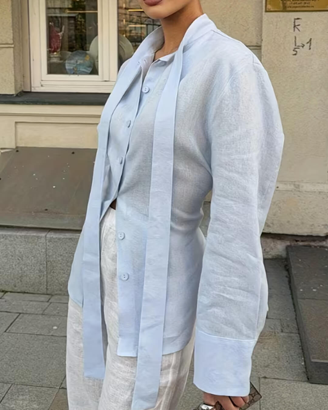 SOERA Harper Back - Tie Long Sleeve Blouse - Tops - 1005009869427676-;bs1775063643996931073 L