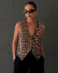 Gilet imprimé léopard Bianca