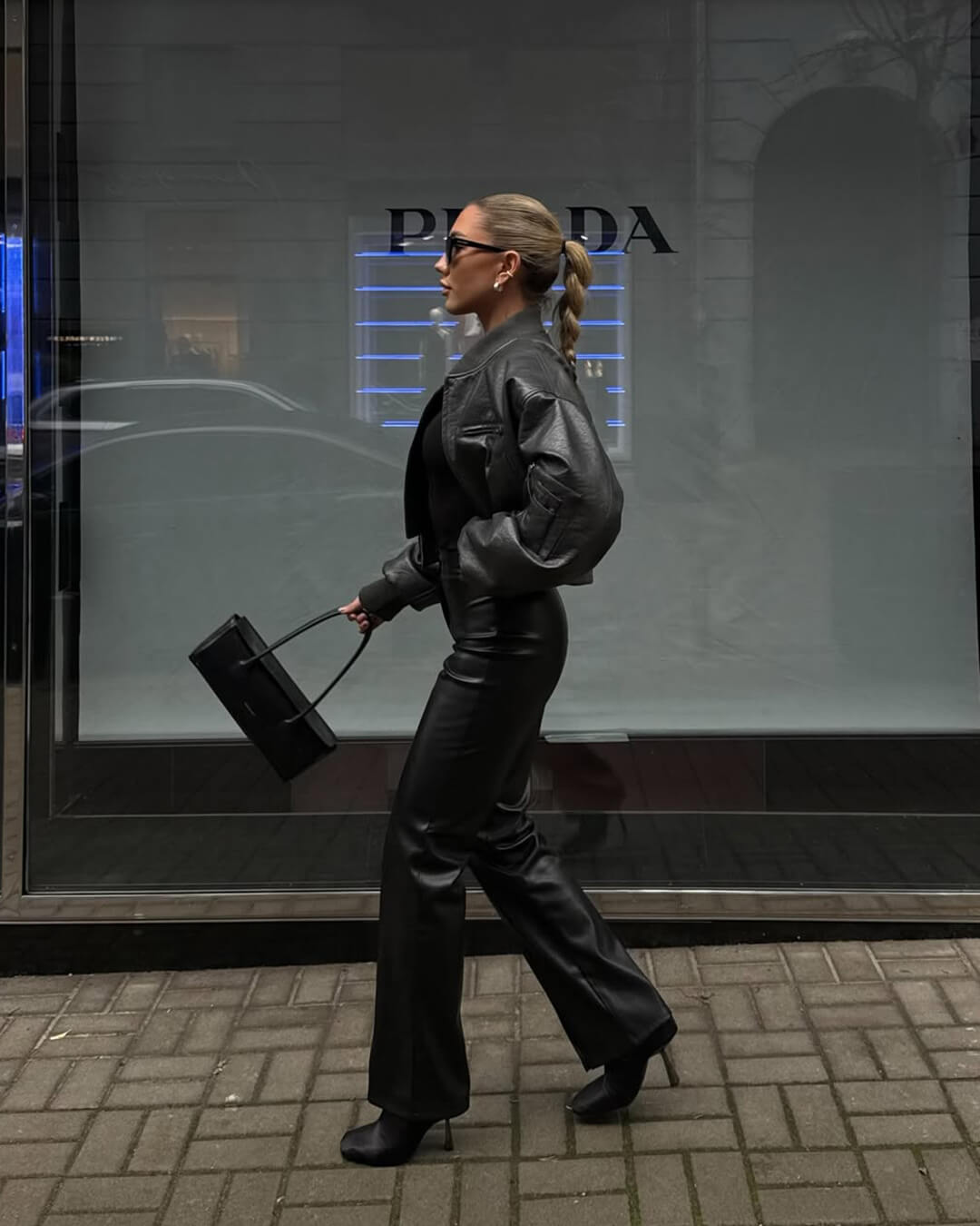 SOERA Michelle Faux Leather Flare Pants - Trousers - 3256807950001874-;oM1764102178784495152 Black L